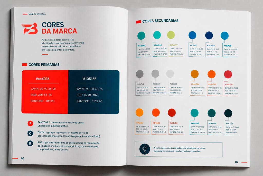 Paleta de cores oficial de manual de marca para provedor de internet