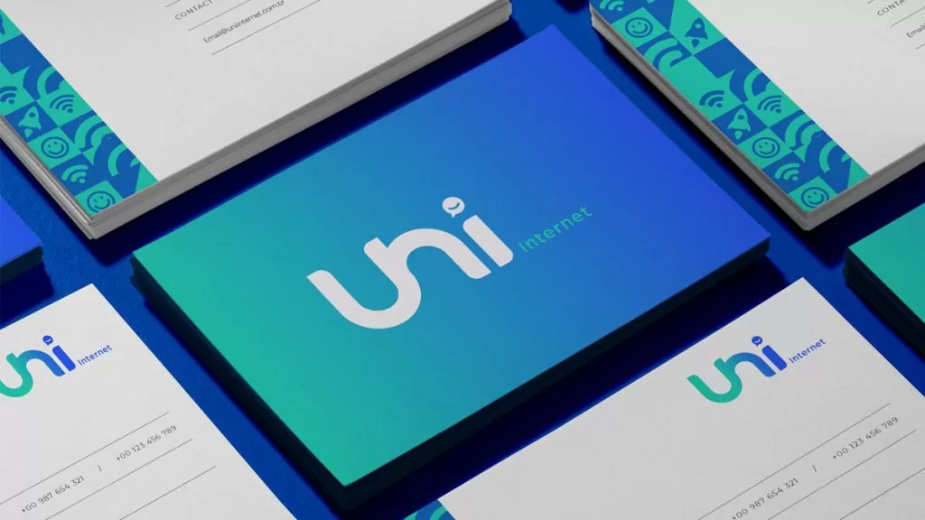 Identidade visual criada para o provedor de internet Uni