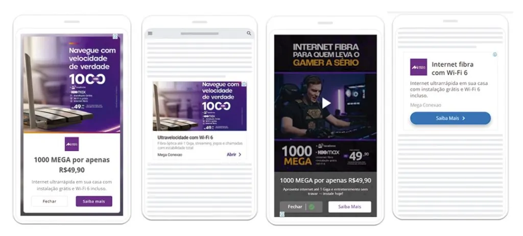 Campanha de Display Ads para provedor de internet